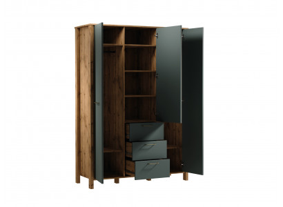 Velká volně stojící šatní skříň s ramínky a zásuvkami