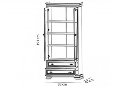 Antická vitrína se zásuvkami
