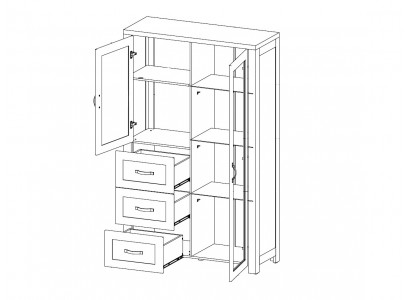Elegantní hnědá dřevěná vitrína v moderním stylu