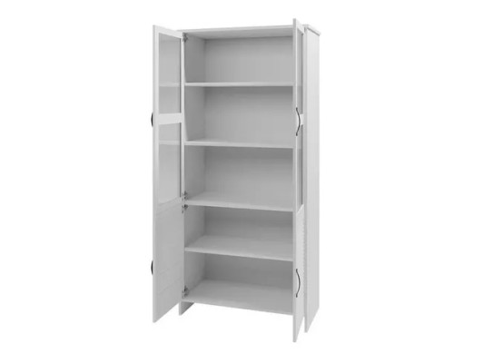 Moderní elegantní bílá vitrína z MDF se sklem