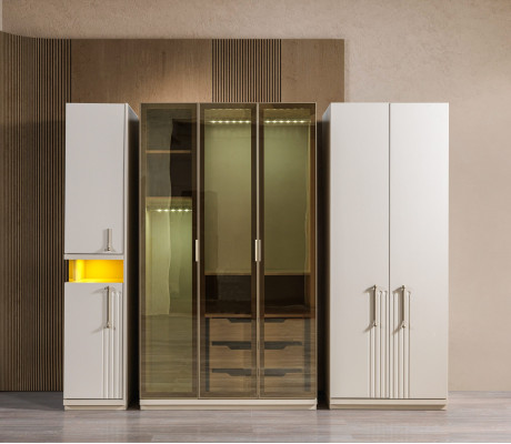 Kleiderschrank 251 cm modern Schlafzimmer großer Schrank