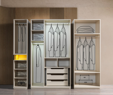 Kleiderschrank 251 cm modern Schlafzimmer großer Schrank