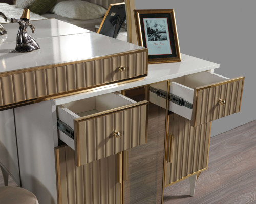 Schminktisch mit Spiegel modern Holz Kosmetiktisch Schlafzimmer
