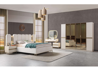 Komplettes Schlafzimmer Set 6tlg Bett Schrank Nachttische modern