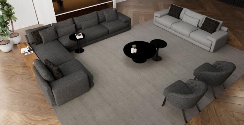 Ecksofa mit Sessel x2 in stilvollem Design Harmonie von Design und Komfort