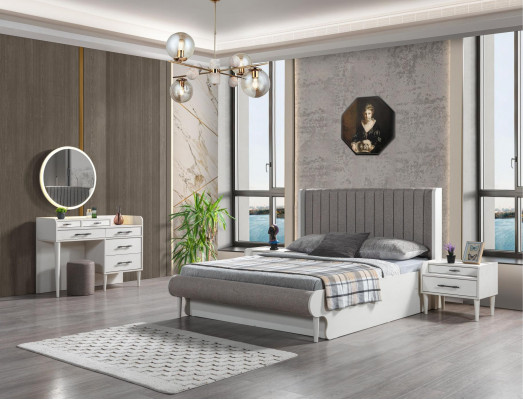 Komplettschlafzimmer modern 5tlg. Bett Nachttische Schrank