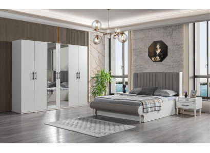 Komplettschlafzimmer 4-teilig Bett Schrank Nachttische modern
