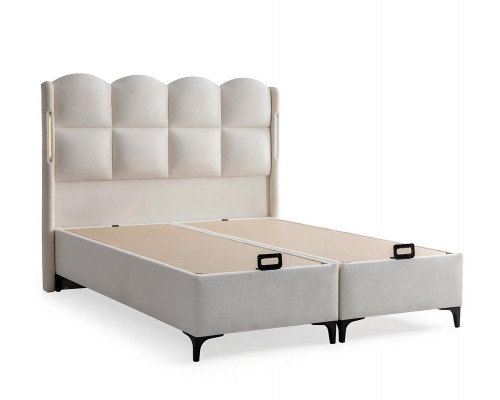 Elegantes weißes Bett mit Matratze in modernem Design