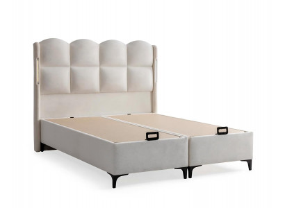 Elegantes weißes Bett mit Matratze in modernem Design