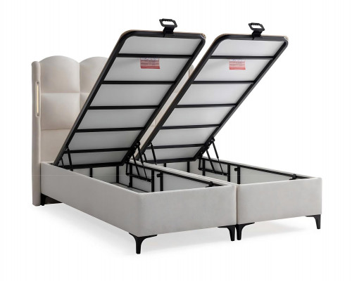 Elegantes weißes Bett mit Matratze in modernem Design