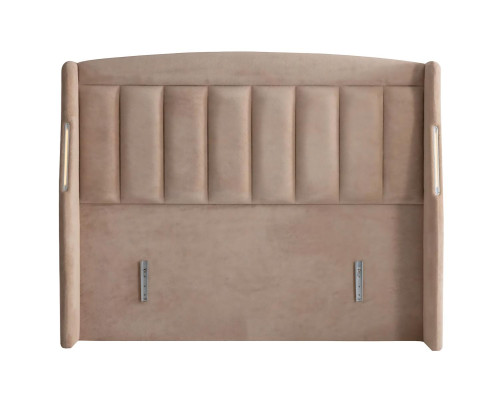 Elegantes braunes Bett mit Matratze aus Textil und Holz