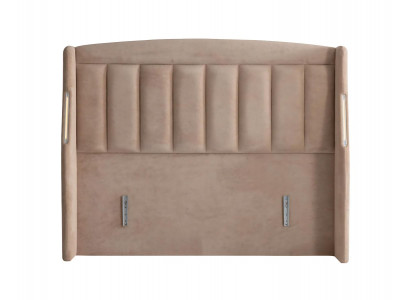 Elegantes braunes Bett mit Matratze aus Textil und Holz