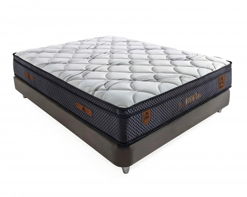 Grau modernes Bett mit Matratze aus Textil und Holz