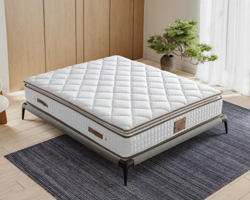 Das elegante und stabile Bett mit Matratze bringt Charme in die Einrichtung.
