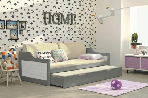 Sofa s funkcí spaní se zásuvkami, manželská postel, patrová postel, postele David