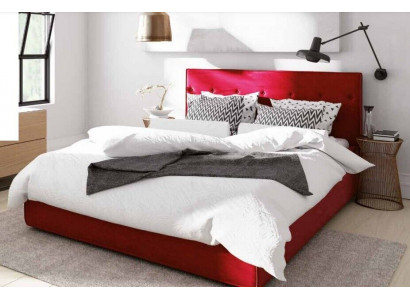 Bett Design Doppel Bettfunktion Hotel Textil Schlafzimmer Betten Bettrahmen Rot