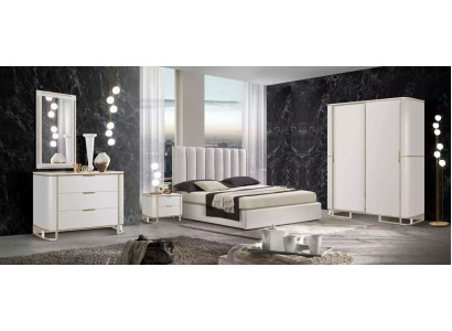 Bett 2x Nachttische Kommode 6tlg.Schlafzimmer Set Design Luxus neu