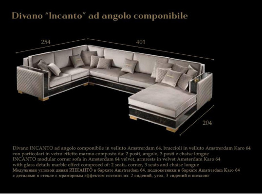 Ecksofa U-Form Sofa Couch  Design Polster Textil Sofas Sitz Möbel Wohnlandschaft