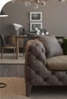 Chesterfield Sofagarnitur Viersitzer Sofas Luxus Couchen Sessel Möbel Sofa