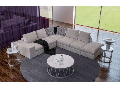 Weißes Ecksofa Polster Eckgarnitur Luxus L-Form Sofas Modern Design