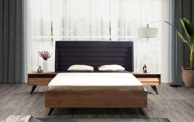 Großes Schlafzimmer-Set Schlafzimmermöbel Kleiderschrank Bett Nachttische