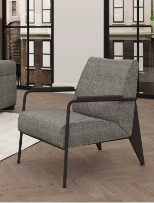 Grauer Sitzsessel Edelstahlfüße Moderne Wohnzimmermöbel Sitzsessel Sofa Couch