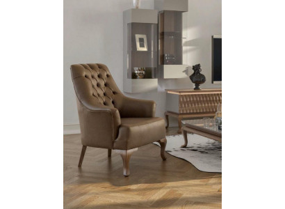 Brauner Chesterfield Einsitzer Wohnzimmermöbel Moderner Luxus Sessel