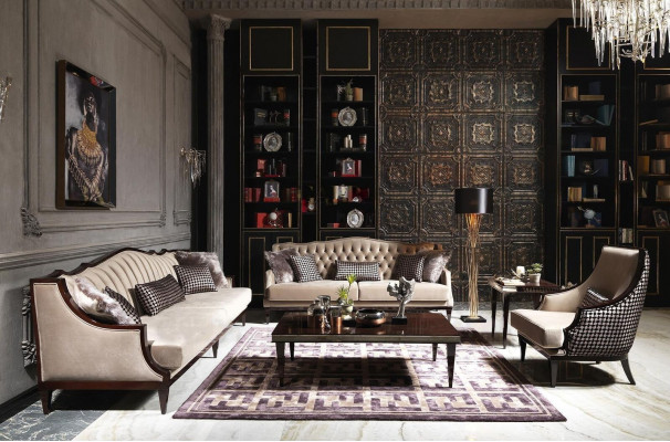 Sofagarnitur Viersitzer Dreisitzer Sessel Grau Couchtische Stoffsofa