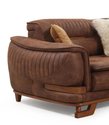 Luxus Dreibettsofa Dreisitzer Sofa 3 Sitzer Design Wohnzimmer Kunstleder