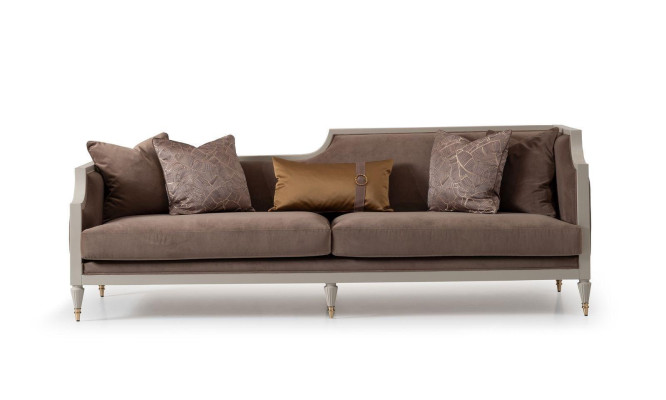 Couchgarnitur Viersitzer 4 Sitz Couchtisch Stoffsofa Sessel Braun 4tlg