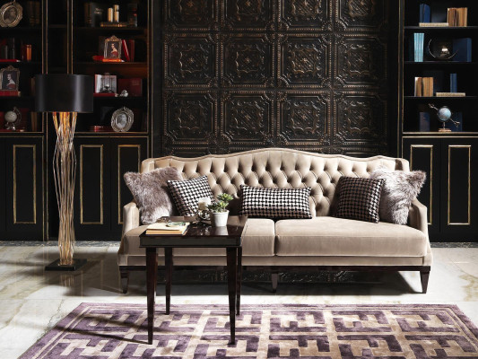 Couchgarnitur Viersitzer Dreisitzer Sessel Grau Stoffsofa Polstersofa