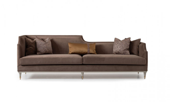 Sofagarnitur Viersitzer 4 Sitz Couchtisch Stoffsofa Polstersofa Braun