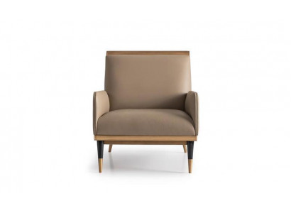 Sessel Einsitzer Sitzer Luxus Clubsessel Beige Kunstleder Wohnzimmer