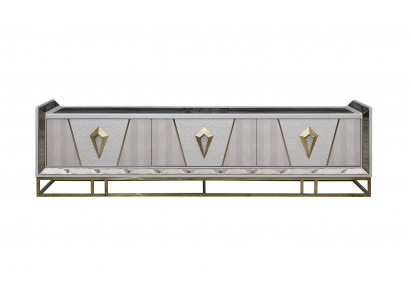 Sideboard RTV Lowboard TV Ständer Holz Grau Wohnzimmer Tisch Moderne