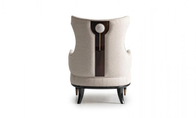 Luxuriöse Modern Ohrensessel Sessel Einsitzer Luxus Beige Stoff Modern Wohnzimmer