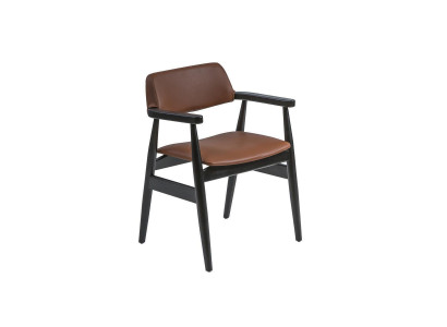 Design Armlehnstuhl Esszimmer Schwarz Möbel Holzstuhl Neu Sitz