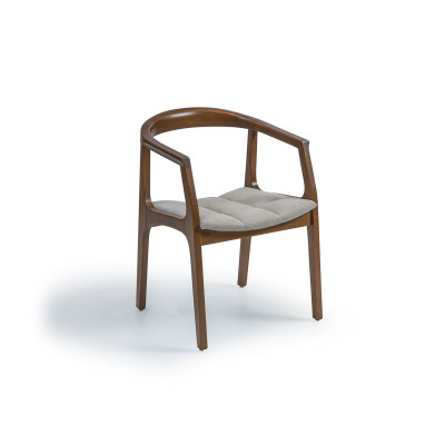 Braun Stuhl mit Armlehnen Modern Esszimmer Holz Stuhl Einrichtung Design