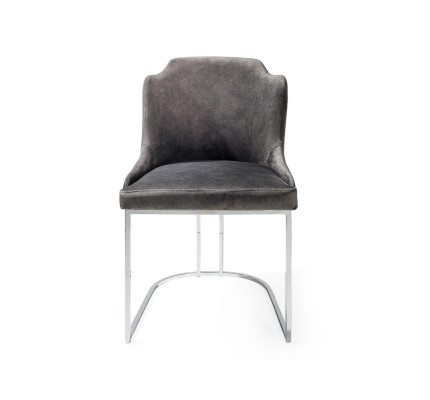 Modern Stuhl Grau Luxus Designer Möbel Esszimmerstuhl Einrichtung Polsterstuhl