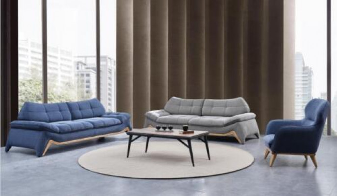 Moderne Wohnzimmer Couchgarnitur 3+3 Sitzer Polster Sessel Sofagarnitur