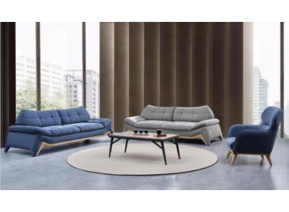 Moderne Wohnzimmer Couchgarnitur 3+3 Sitzer Polster Sessel Sofagarnitur