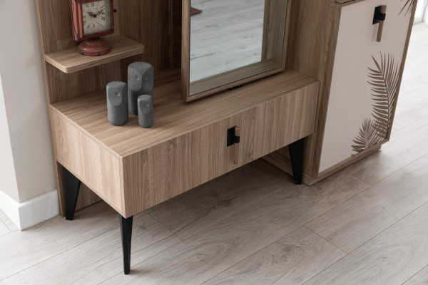 Schlafzimmer Luxus Moder Kommode mit Spiegel Modern Möbel Holz Neu