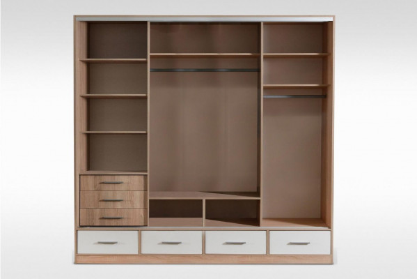 Schrank Kleiderschrank Schrankwand Schlafzimmer Erwachsene Farbe Weiß Möbel Neu