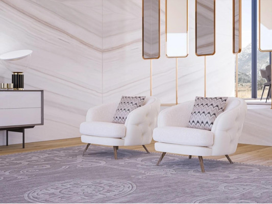  Modern Polster Sessel Textil Wohnzimmer Einrichtung Luxus Design Sitzer