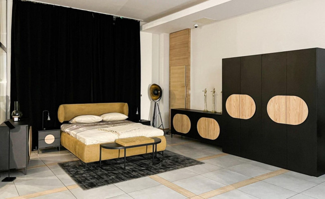 Bett Gelb Schön Design Modern Schlafzimmer Doppel Betten Elegantes Möbel