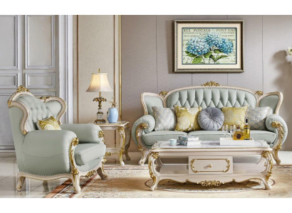 Ledersofa Couch Sofagarnitur Set 3 1 Sitzer Sofa Chesterfield Massivholz