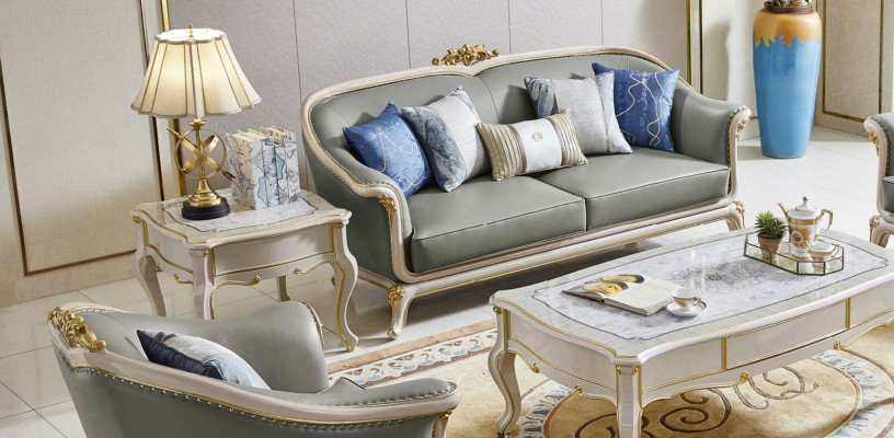 Ledersofa 3 2 Sitzer Set gepolstertes Sofa Designersofa Massivholz