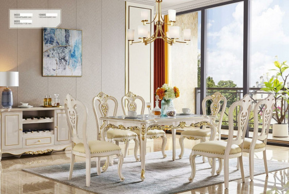 Barock Esstisch Tisch Wohnzimmer Gruppe Garnitur Holz Esszimmer Design Tische