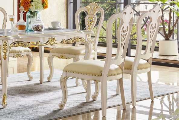 Barock Esstisch Tisch Wohnzimmer Gruppe Garnitur Holz Esszimmer Design Tische