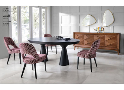 Essgruppe Luxus Esszimmer Essecke Esstisch Garnitur Stuhl Sideboard Holz 6tlg