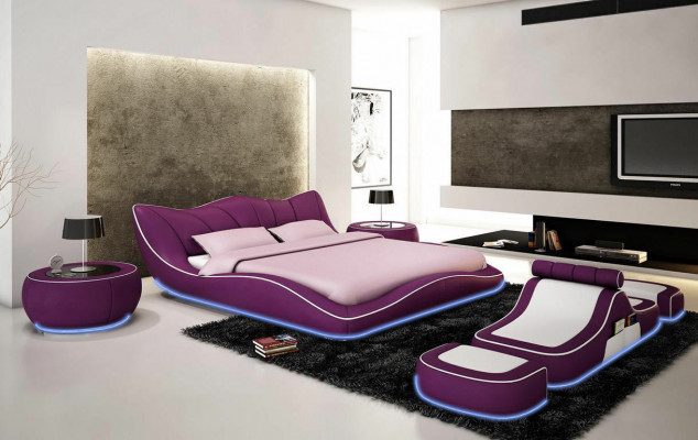 Modernes Design Bett XXL Dekorative Betten Luxus Stil Doppel Hotel Leder